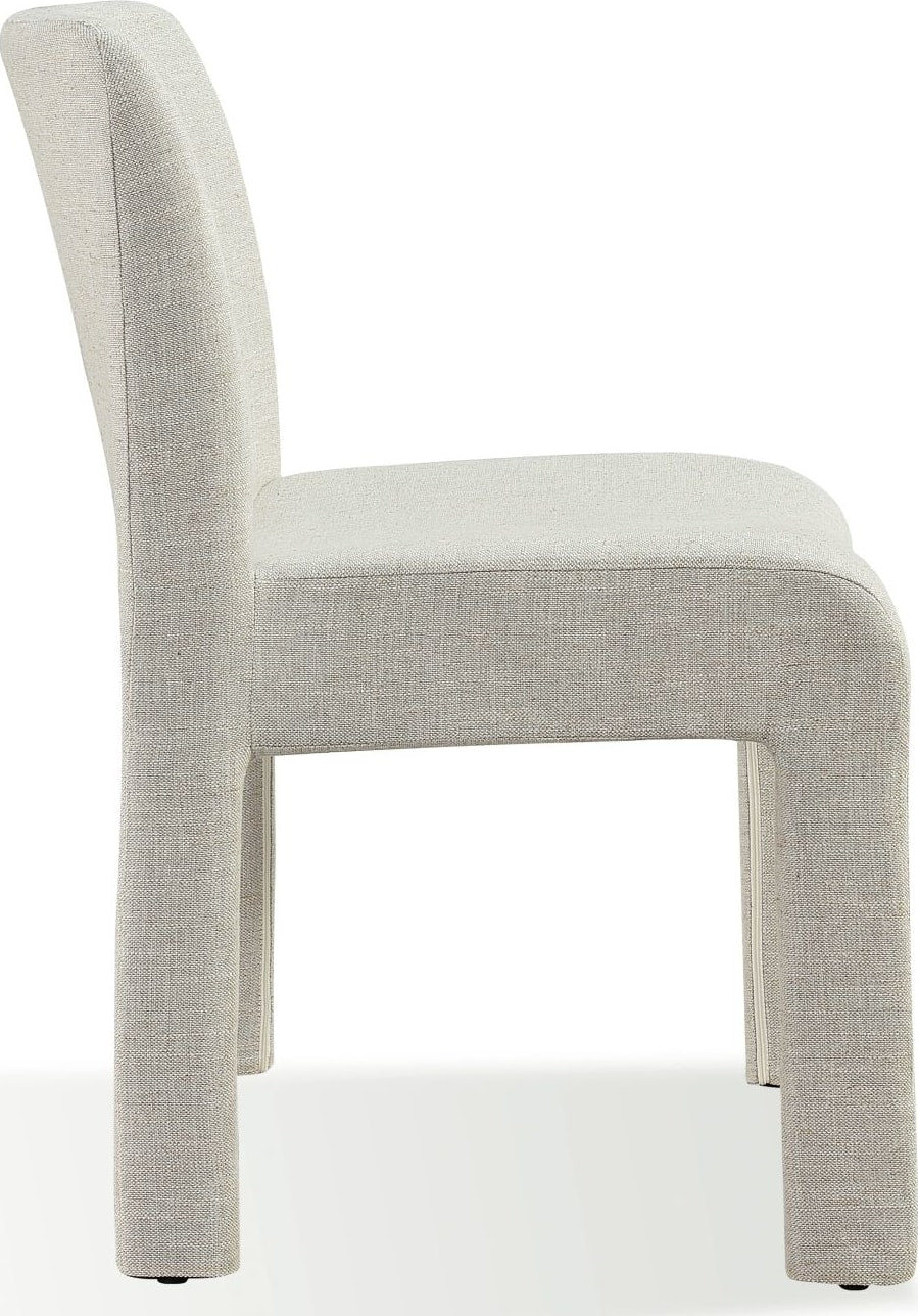 Devon Fully Upholstered Dining Chair in Turtle Dove Linen - View 4