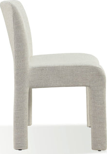 Devon Fully Upholstered Dining Chair in Turtle Dove Linen - View 4