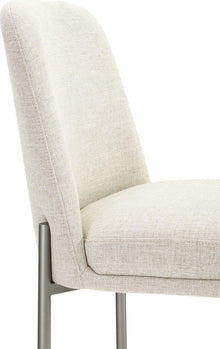 Dion Upholstered Counter Stool in Natural Light Linen and Brushed Nickel Metal - View 5