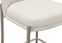 Dion Upholstered Counter Stool in Natural Light Linen and Brushed Nickel Metal - View 6