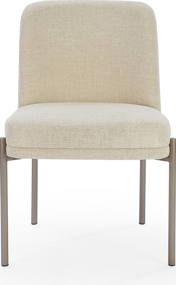 Dion Upholstered Dining Chair in Natural Light Linen and Brushed Nickel Metal alternate view