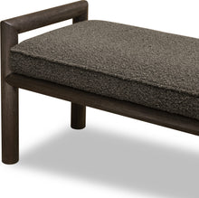 Dorchester Boucle Upholstered Wooden Bench in Basalt Grey and Pumpernickel - View 10