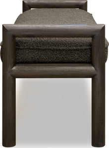Dorchester Boucle Upholstered Wooden Bench in Basalt Grey and Pumpernickel - View 3