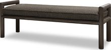 Dorchester Boucle Upholstered Wooden Bench in Basalt Grey and Pumpernickel - View 4