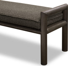Dorchester Boucle Upholstered Wooden Bench in Basalt Grey and Pumpernickel - View 9
