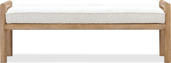 Dorchester Boucle Upholstered Wooden Bench in Granola and Ricotta alternate view
