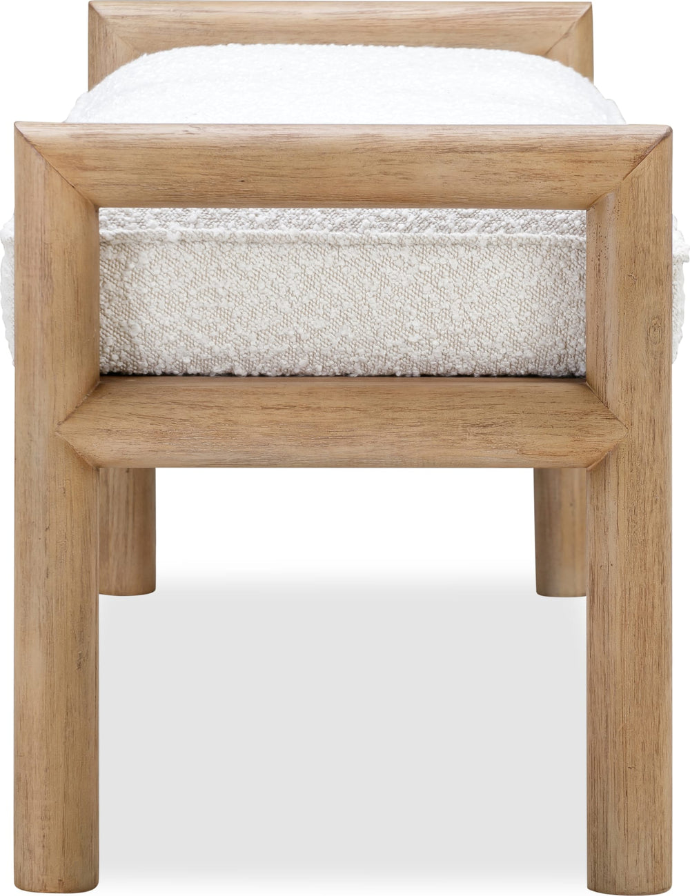Dorchester Boucle Upholstered Wooden Bench in Granola and Ricotta - View 4