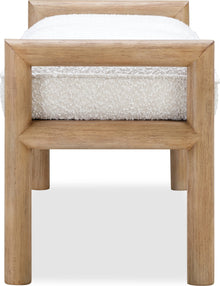 Dorchester Boucle Upholstered Wooden Bench in Granola and Ricotta - View 4