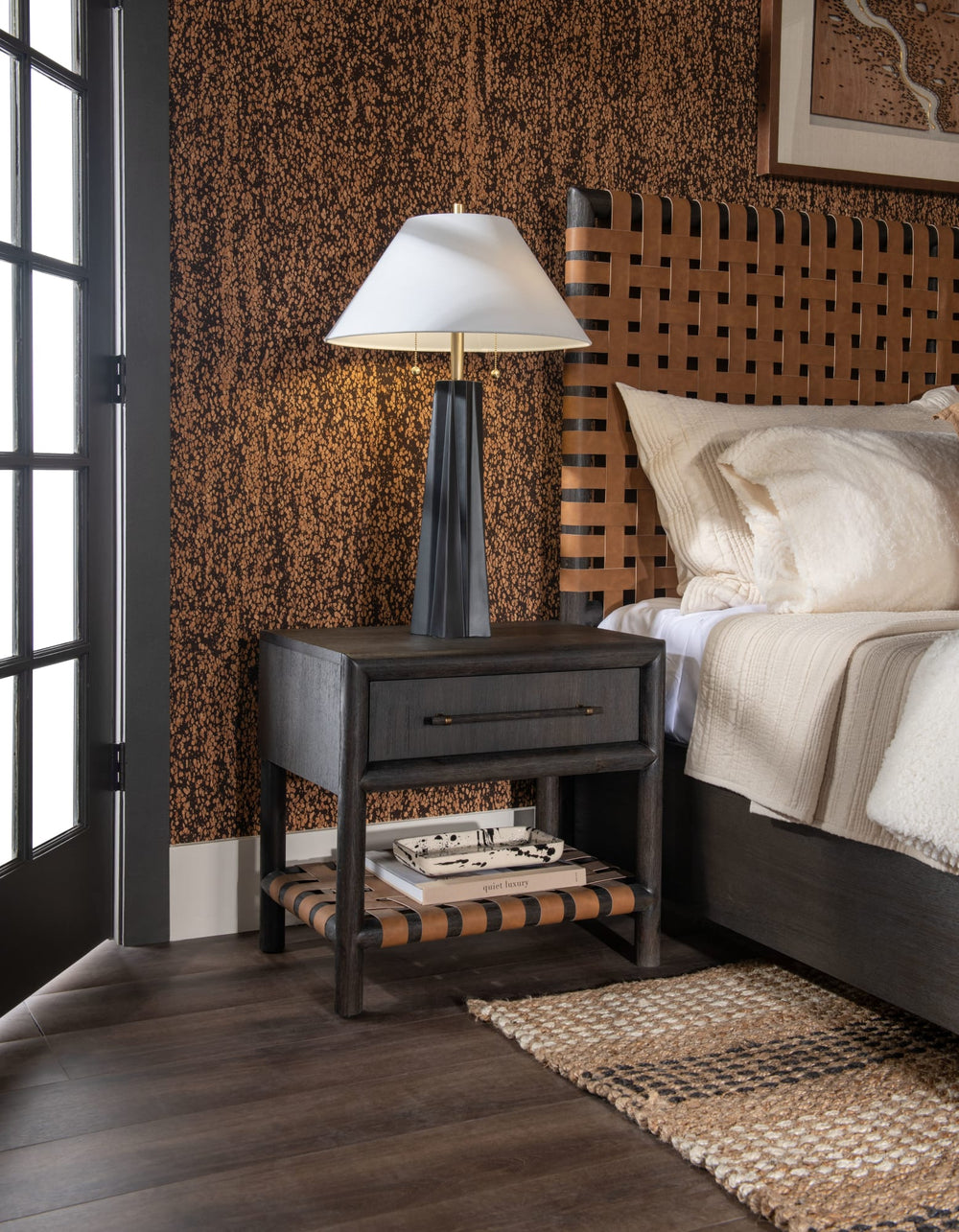 Dorchester One Drawer USB-charging Nightstand in Basalt Grey