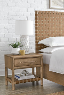 Dorchester One Drawer USB-charging Nightstand in Granola