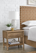 Dorchester One Drawer USB-charging Nightstand in Granola