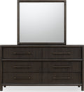 Dorchester Solid Wood and Glass Mirror in Basalt Grey