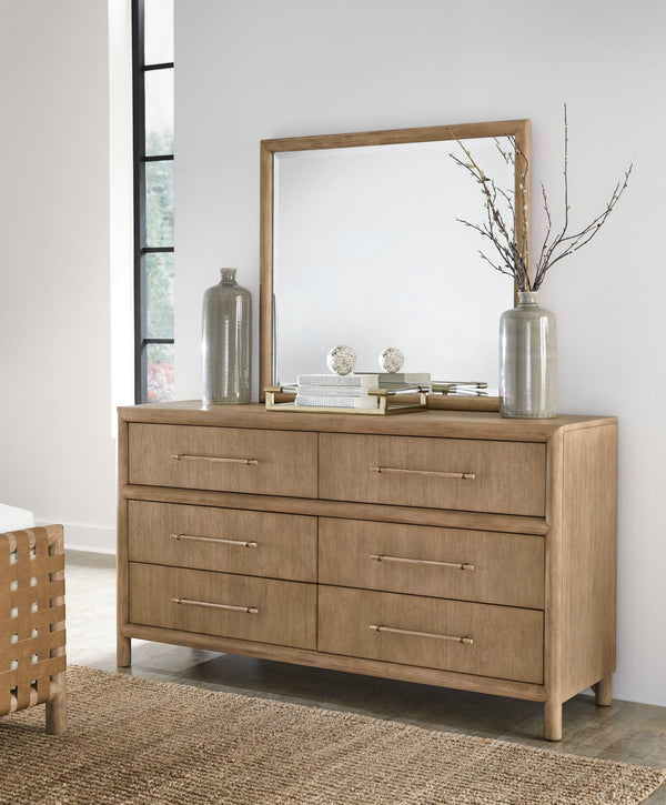 Dorchester Solid Wood and Glass Mirror in Granola alternate view
