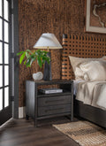 Dorchester Two Drawer USB-charging Nightstand in Basalt Grey