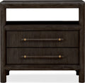 Dorchester Two Drawer USB-charging Nightstand in Basalt Grey