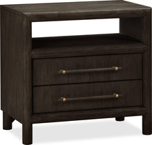 Dorchester Two Drawer USB-charging Nightstand in Basalt Grey - View 3