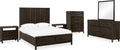 Dorchester Two Drawer USB-charging Nightstand in Basalt Grey