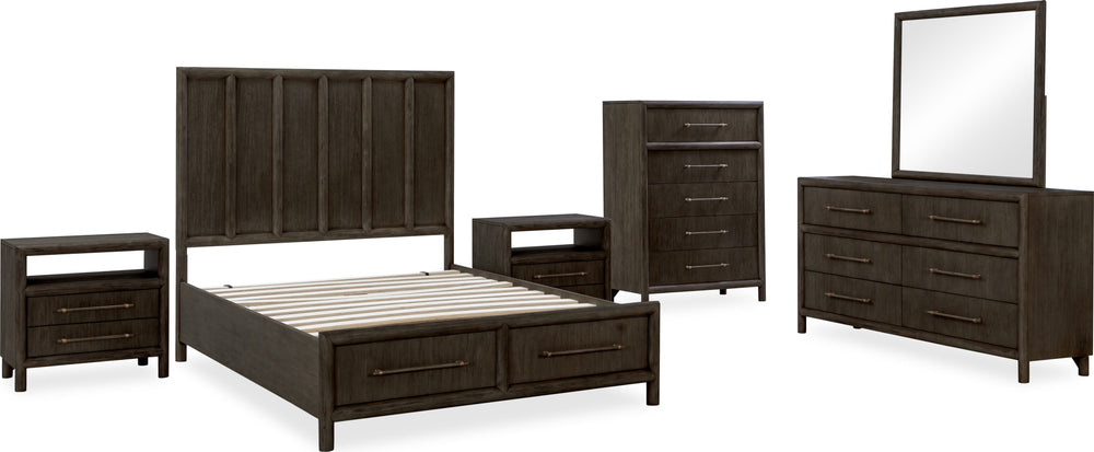 Dorchester Two Drawer USB-charging Nightstand in Basalt Grey - View 6