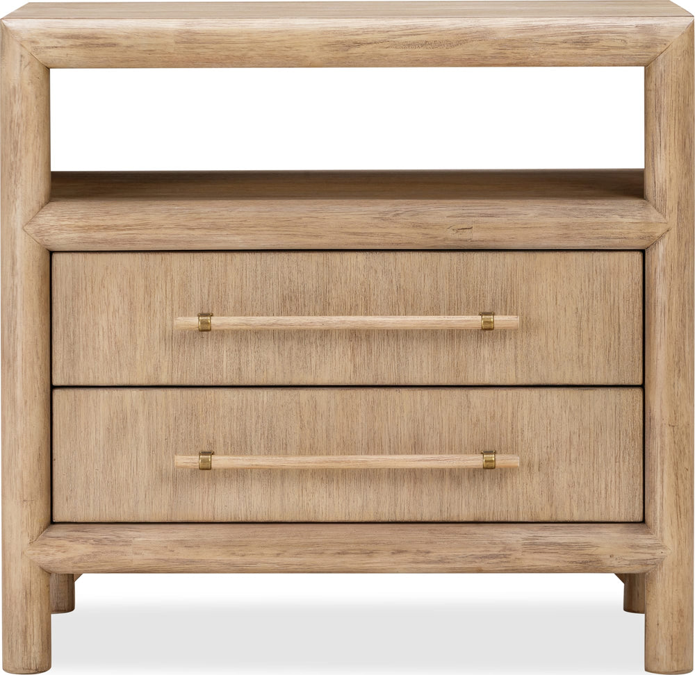Dorchester Two Drawer USB-charging Nightstand in Granola - View 3
