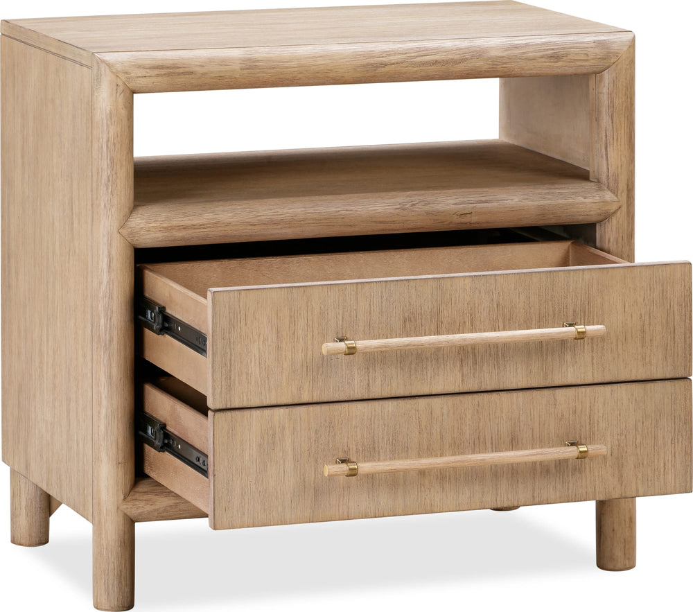 Dorchester Two Drawer USB-charging Nightstand in Granola - View 4