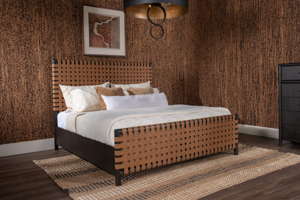 Dorchester Woven Panel Bed in Basalt Grey and Ginger alternate view