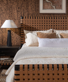 Dorchester Woven Panel Bed in Basalt Grey and Ginger - View 2