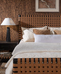 Dorchester Woven Panel Bed in Basalt Grey and Ginger