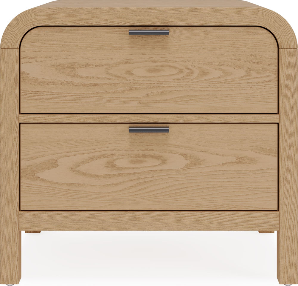 Davenport 2-Drw Nightstand W/USB - Timber - View 3