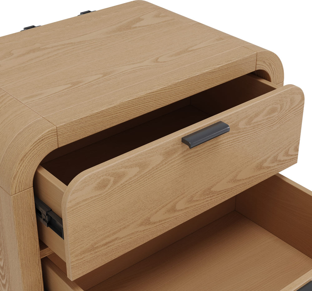 Davenport 2-Drw Nightstand W/USB - Timber - View 6