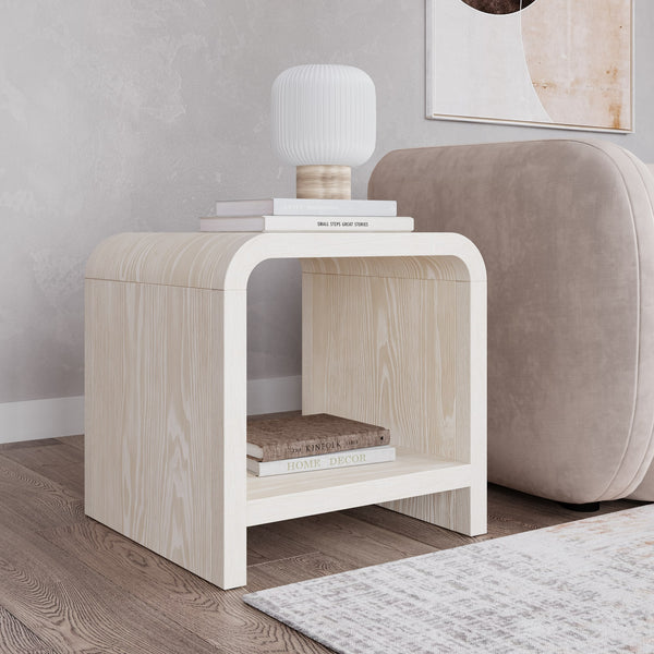 Davenport Ash Wood Side Table in Sugar alternate view