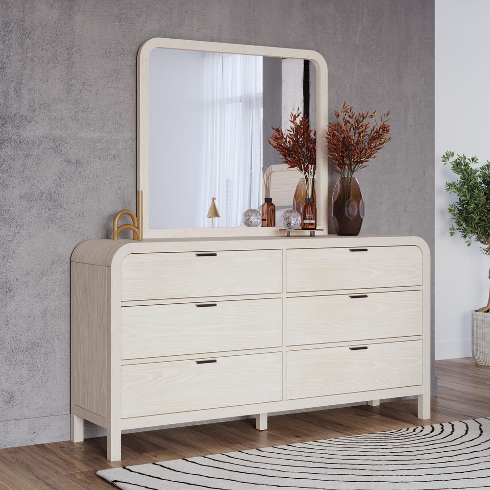 Davenport Beveled Glass Wall or Dresser Mirror in Sugar - View 2