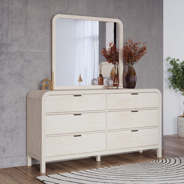 Davenport Beveled Glass Wall or Dresser Mirror in Sugar alternate view