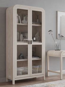 Davenport Glass Door Wooden Bookcase in Sugar - View 2