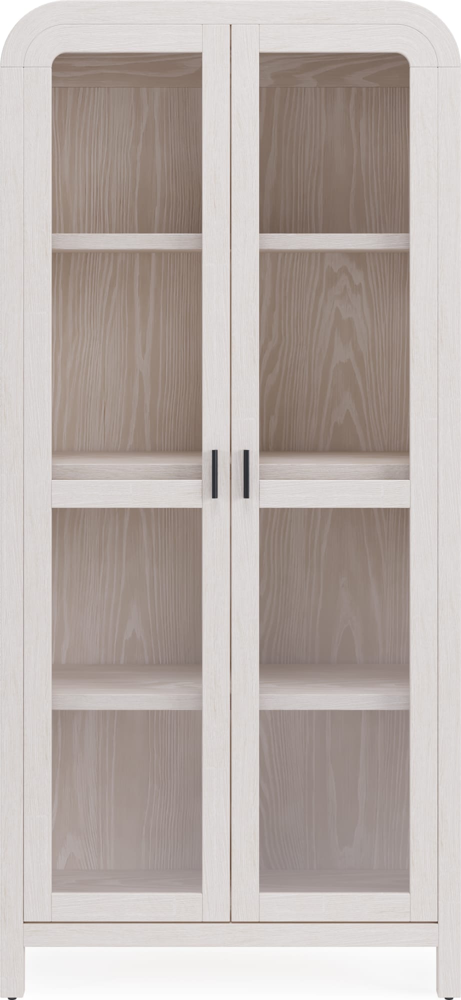 Davenport Glass Door Wooden Bookcase in Sugar - View 3