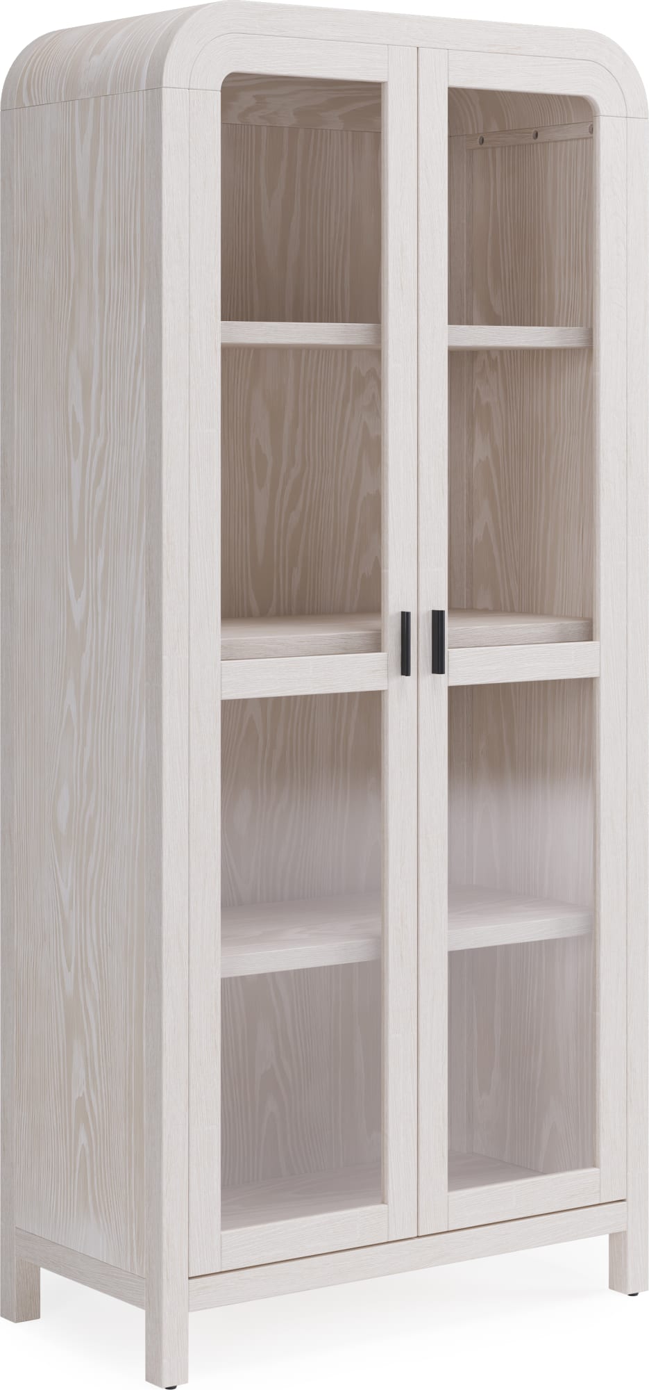 Davenport Glass Door Wooden Bookcase in Sugar - View 4