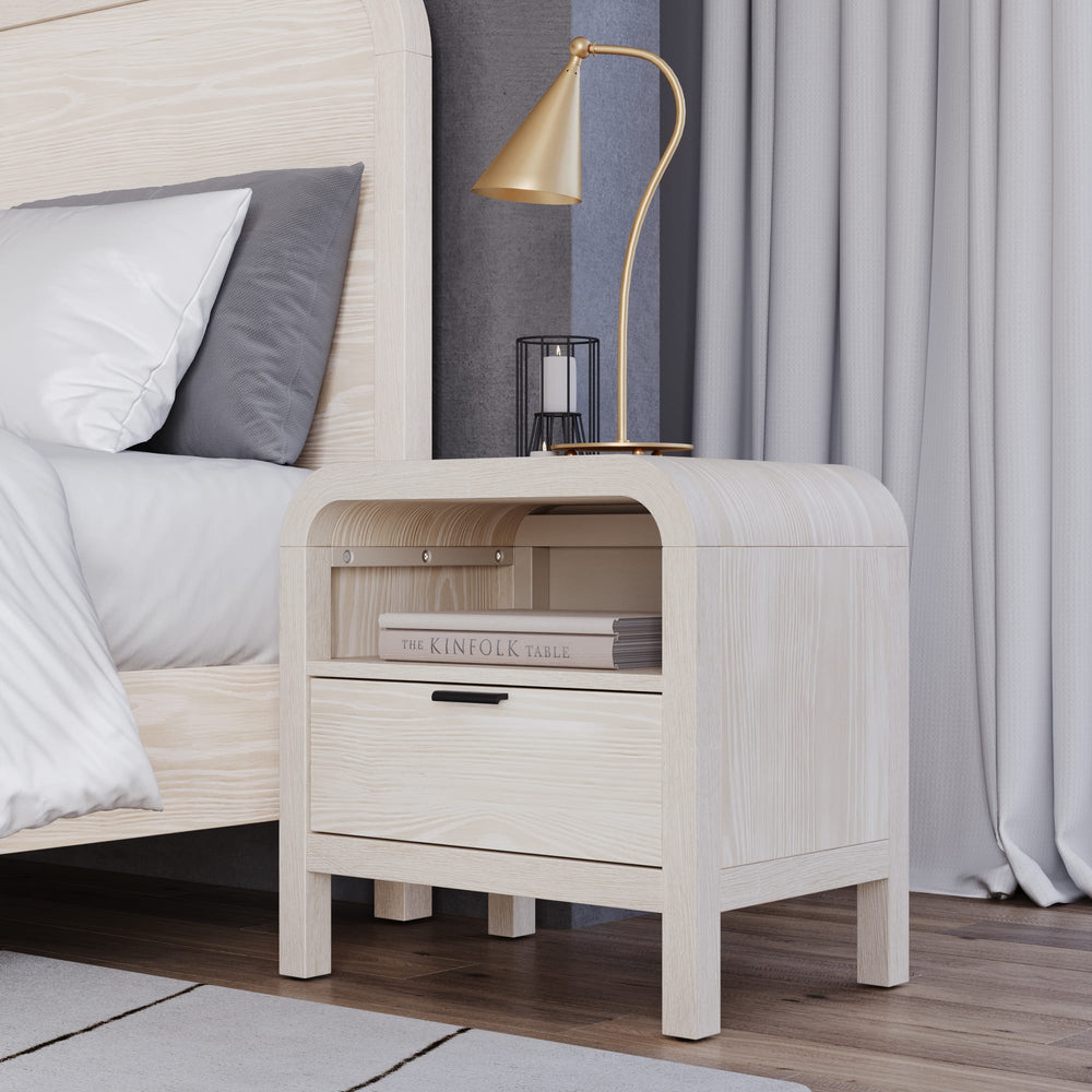 Davenport One Drawer One Shelf USB-Charging Nightstand in Sugar