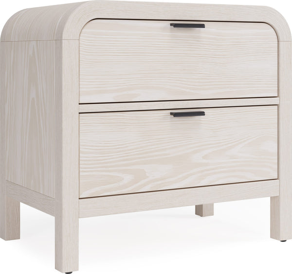 Davenport Two Drawer USB-Charging Nightstand in Sugar