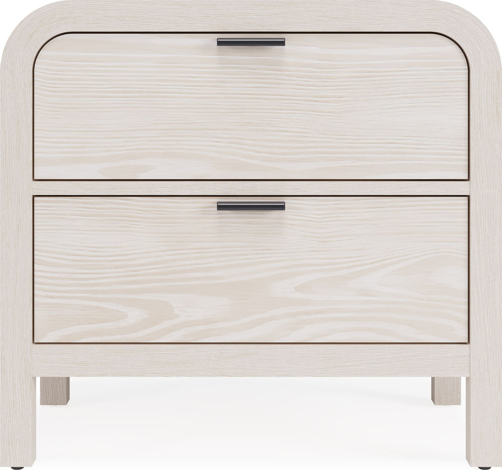 Davenport Two Drawer USB-Charging Nightstand in Sugar - View 3