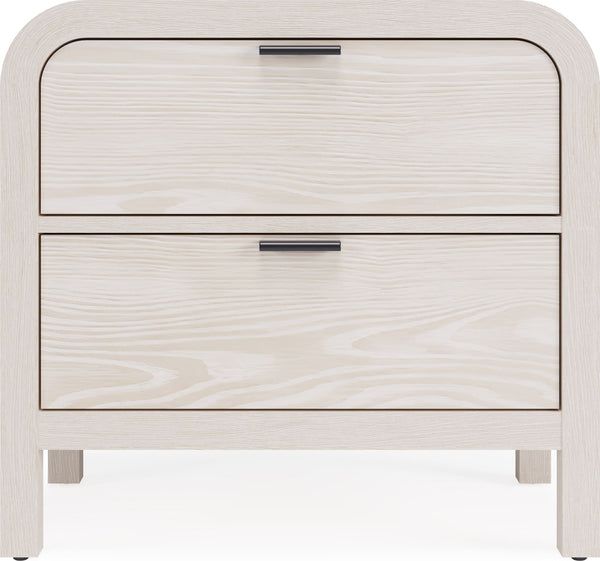 Davenport Two Drawer USB-Charging Nightstand in Sugar alternate view