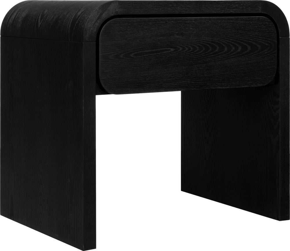 Easton One Drawer Nightstand in Jet Black Ash - View 4