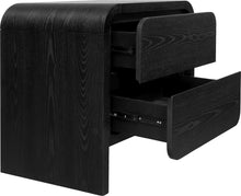 Easton Two Drawer Nightstand in Jet Black Ash - View 3