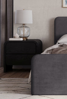 Easton Two Drawer Nightstand in Jet Black Ash - View 5