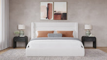 Frank Upholstered Wingback Platform Bed in Cottage Cheese Boucle - View 2