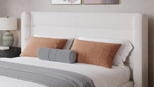 Frank Upholstered Wingback Platform Bed in Cottage Cheese Boucle - View 4