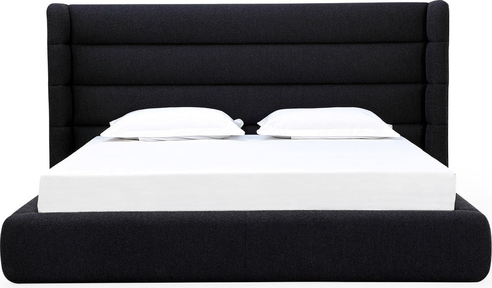 Frank Upholstered Wingback Platform Bed in Ember Boucle