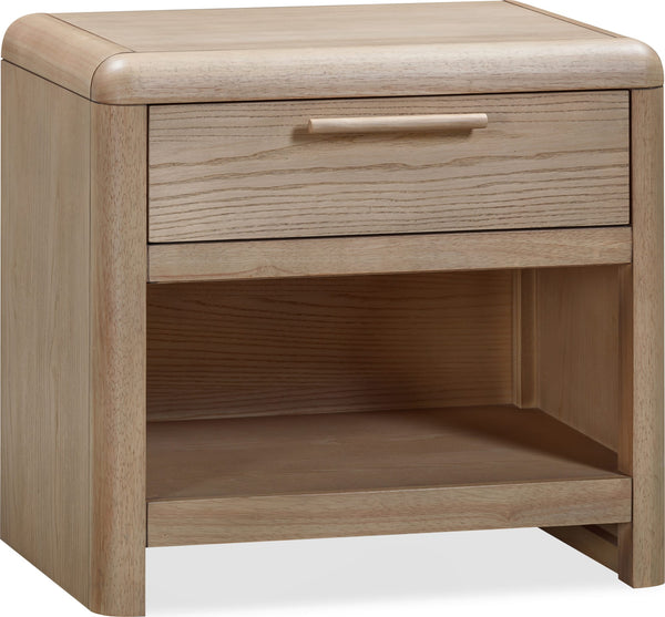 Foxworth One Drawer One Shelf Ash Wood Nightstand in Ginger alternate view