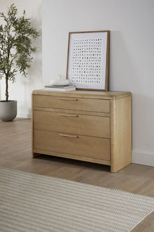 Foxworth Three Drawer Ash Wood Bachelor Chest in Ginger