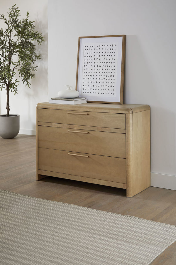 Foxworth Three Drawer Ash Wood Bachelor Chest in Ginger alternate view