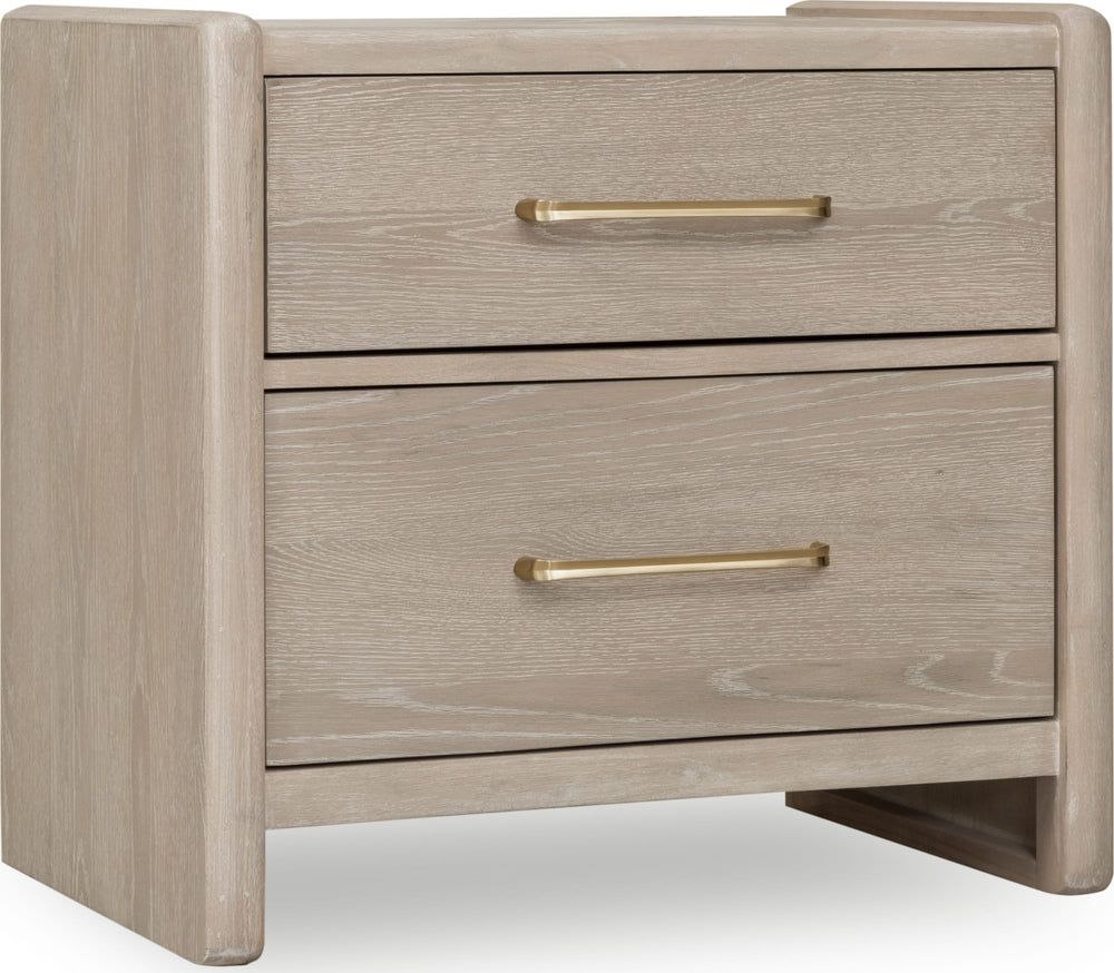 Greenwich 2 Drawer Oak Wood Nightstand in Chai - View 4