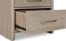 Greenwich 2 Drawer Oak Wood Nightstand in Chai - View 5